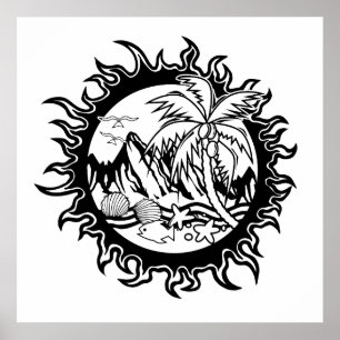 Poster Flânerie À La Découverte Des Lieux Tropicaux