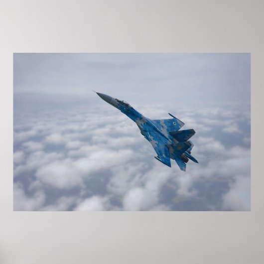 Poster Flanker SU-27 Au-Dessus Des Nuages (Devant)