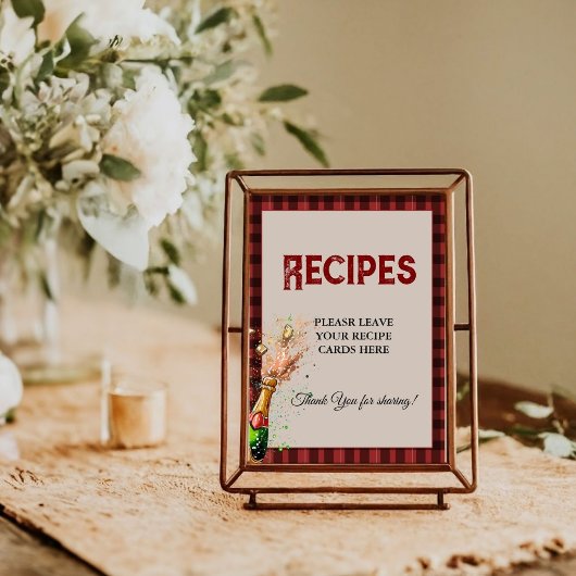 Poster Flannel & fizz Laissez vos recettes Douche nuptial