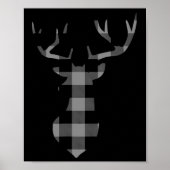 Poster Flannelle Plaid De Buffle Gris Et Noir Christmas D (Devant)