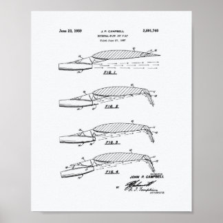 Poster Flap Jet Flap 1957 Brevet Art Livre blanc
