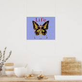 Poster Flapper Butterfly Flying Woman Illustration (Cuisine)