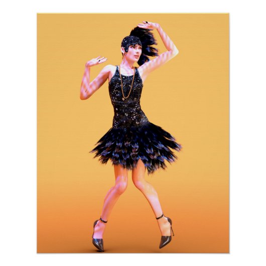 Poster Flapper Dancing Vintage (Devant)