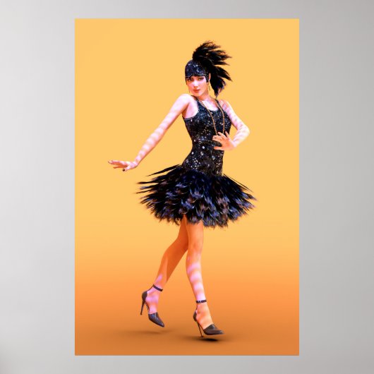 Poster Flapper Dancing Vintage (Devant)