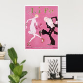 Poster Flapper de couverture du magazine Life 1926 (Bureau à domicile)