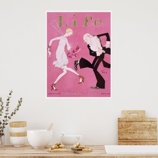 Poster Flapper de couverture du magazine Life 1926 (Cuisine)