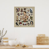 Poster Flash de tatouage (Cuisine)