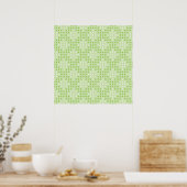 Poster Flat Green Dots and Ovals Pattern (Cuisine)