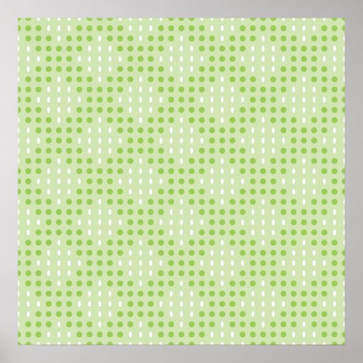 Poster Flat Green Dots and Ovals Pattern (Devant)
