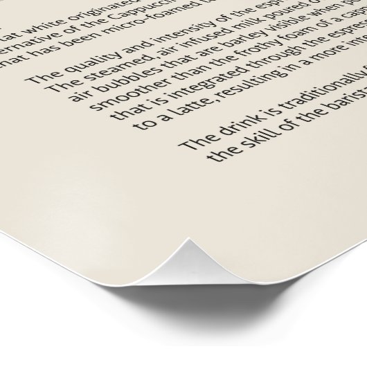 Poster Flat White Coffee (Coin)