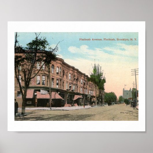 Poster Flatbush Ave., Brooklyn, New York Vintage (Devant)