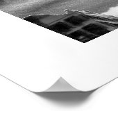 Poster Flatiron Building et horloge en noir et blanc (Coin)