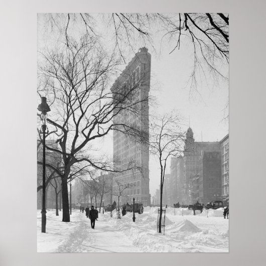 Poster Flatiron Building in Winter, 1905. Photo vintage (Devant)