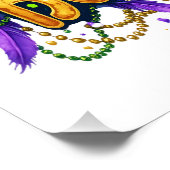 Poster Flaunty Flamant rose Mardi Gras (Coin)