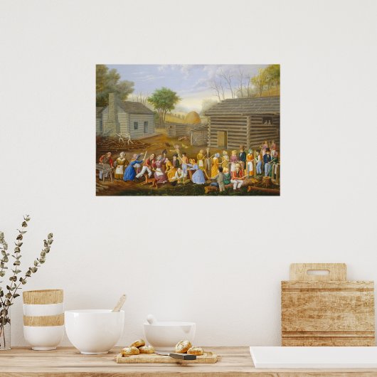 Poster Flax Scutching Bee, 1885 (Cuisine)