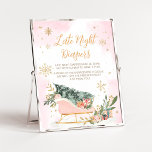 Poster Fléau de neige rose d'hiver Late Night Diapos<br><div class="desc">Faites de votre événement un événement spécial avec ce Baby shower extérieur froid avec notre joli et mignon Diapeurs de la nuit tardive Signal avec l'adorable thème Pink Sleigh. Téléchargez,  personnalisez et créez des souvenirs durables avec cette touche parfaite pour votre fête joyeuse ! BS583</div>