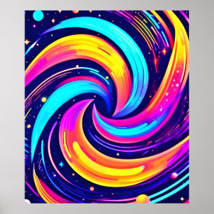 Poster Flèche cosmique colorée