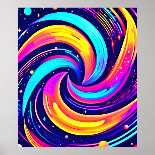 Poster Flèche cosmique colorée (Devant)