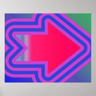 Poster Flèche D'Art À Droite Bleu Et Violet