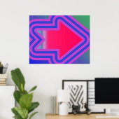 Poster Flèche D'Art À Droite Bleu Et Violet (Bureau à domicile)