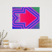 Poster Flèche D'Art À Droite Bleu Et Violet (Cuisine)