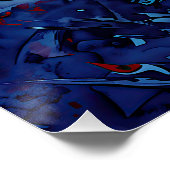 Poster Flèche de feu bleu rouge Art Abstrait contemporain (Coin)