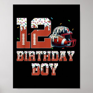 Poster Flèche de football 12e fête d'anniversaire Boy Spo