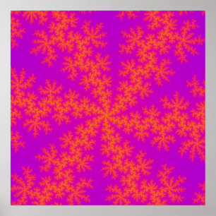 Poster Flèche de neige rose et orange