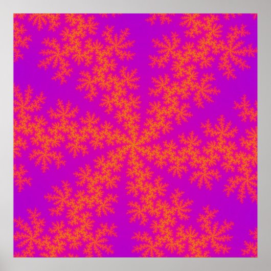 Poster Flèche de neige rose et orange (Devant)