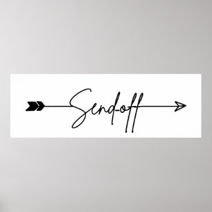 Poster Flèche de panneau de départ de mariage