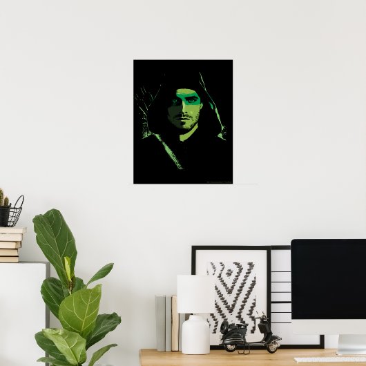 Poster Flèche | Découpe verte avec flèche (Bureau à domicile)