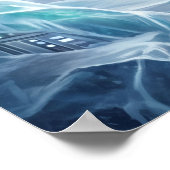 Poster Flèche glaciaire du léopard des neiges néon (Coin)