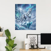 Poster Flèche glaciaire du léopard des neiges néon (Bureau à domicile)