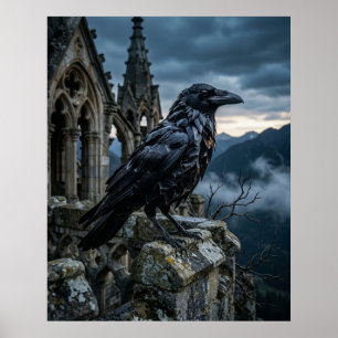 Poster Flèche gothique du corbeau d'obsidienne