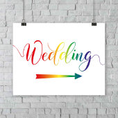 Poster Flèche Mariage arc-en-ciel Fierté Signer direction