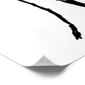 Poster Flèche pointant vers le haut. Noir et blanc. (Coin)