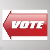 Poster Flèche rouge en gras Signer campagne électorale Vo (Devant)