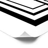 Poster Flèche violon noir et blanc avec traits noirs (Coin)