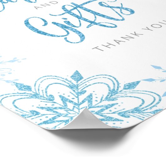 Poster Flèches de neige en argent bleu Cartes et cadeaux (Coin)