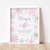 Poster Flèches de neige rose argent Rupture de couche