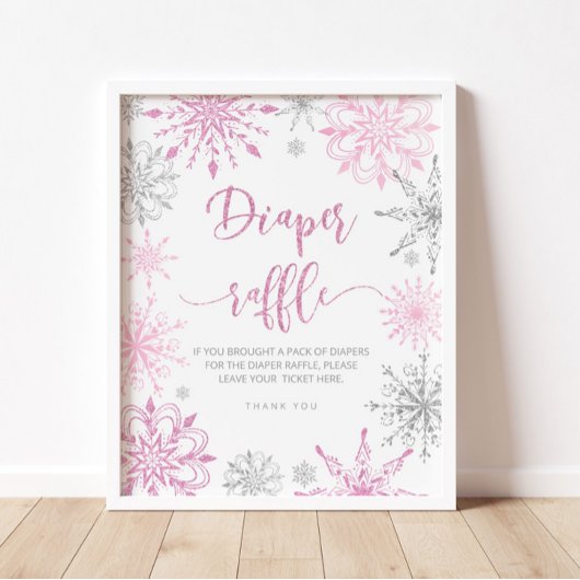 Poster Flèches de neige rose argent Rupture de couche