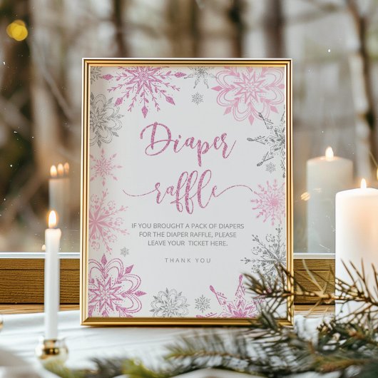 Poster Flèches de neige rose argent Rupture de couche