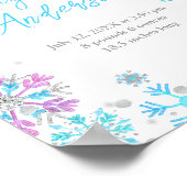 Poster Flèches de neige violettes et bleues Statistiques  (Coin)