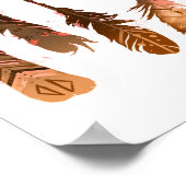 Poster Flèches de plume tribale rustique de Bohême (Coin)