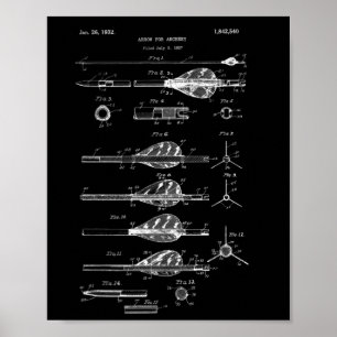 Poster Flèches de tir à l'arc Conception Vintage - Bow Te