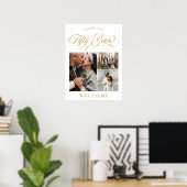 Poster Flèches et photos 50e anniversaire de Mariage Bien (Bureau à domicile)