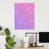 Poster Flèches : Rose-Violet (Bureau à domicile)