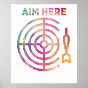 Poster Fléchettes de joueurs de cible de bullseye de vise