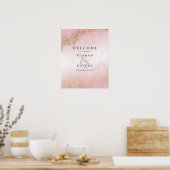 Poster Flecks d'or Luxe moderne Mariage rose pâle Accueil (Cuisine)