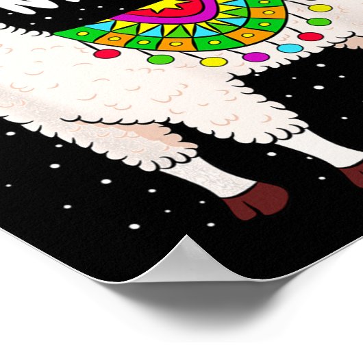 Poster Fleece Feliz Navidad Llama Noël mignon Noël Noël G (Coin)